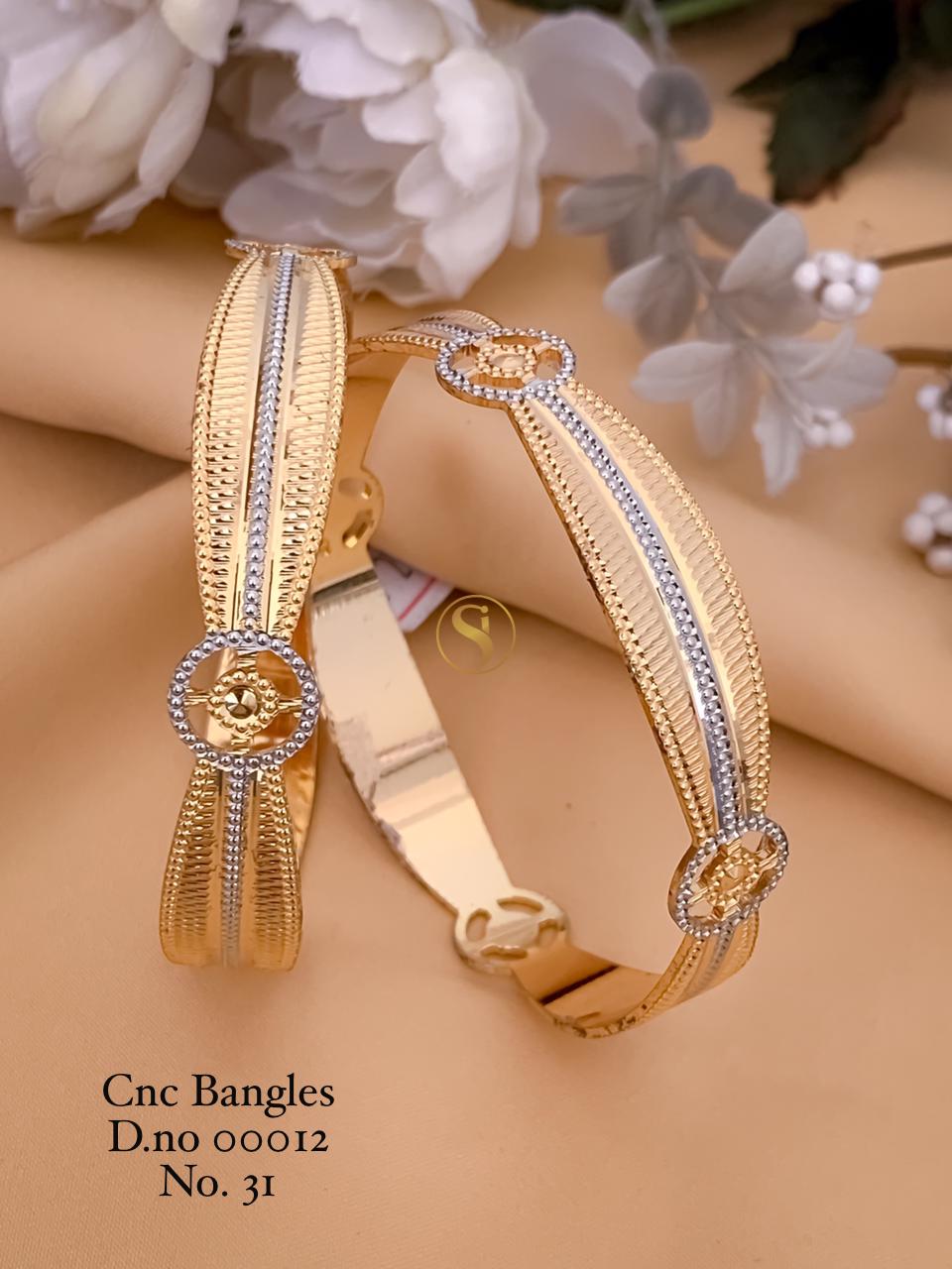 25 Cnc Gold Plated Bangles Wholesale Shop In Surat
